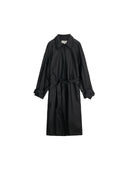 Handwoven Cocoon Faux Leather Coat