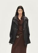 Drawstring Leather Jacket