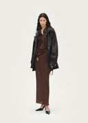 Drawstring Leather Jacket