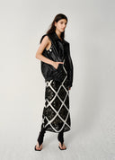 Collared Gathered Leather Vest