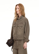 Distressed Wash Cropped Jacket