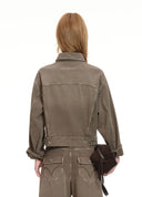 Distressed Wash Cropped Jacket