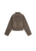 Distressed Wash Cropped Jacket