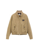 Suede Khaki Cropped Jacket