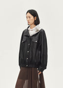 "902" Stand-Collar Eco Leather Jacket