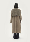 "902" Knit-Scarf Long Trench Coat