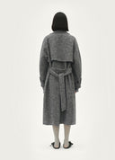 Variegated Grey Double-Faced Wool Long Coat