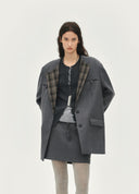 Check-Pattern Panel Blazer