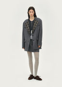 Check-Pattern Panel Blazer