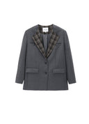 Check-Pattern Panel Blazer