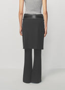 Dark Grey Suede Flared Skirt Pants