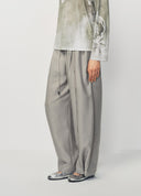 Light Khaki Tailored Pleated Carrot Pants
