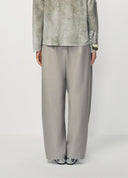 Light Khaki Tailored Pleated Carrot Pants