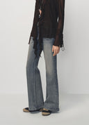 Vintage-Wash Straight-Leg Supermodel Jeans