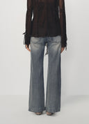 Vintage-Wash Straight-Leg Supermodel Jeans