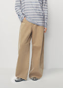 Distressed Earth Yellow Curved Silhouette Denim Jeans