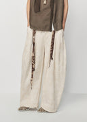 Off White Woven Belt Denim Jeans