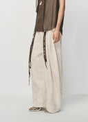 Off White Woven Belt Denim Jeans