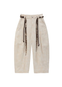 Off White Woven Belt Denim Jeans