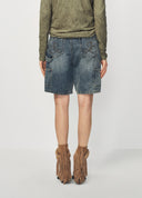 Light Blue Washed Cropped Denim Jodhpurs