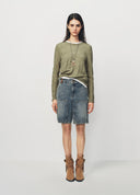 Light Blue Washed Cropped Denim Jodhpurs