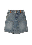 Light Blue Washed Cropped Denim Jodhpurs