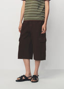 Brown Seven Length Denim Jodhpurs