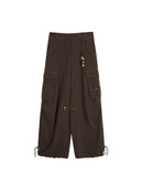 Draped Cargo Drawstring Trousers