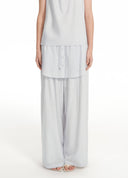 Sheer striped wide-leg culottes