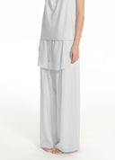 Sheer striped wide-leg culottes