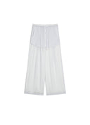 Sheer striped wide-leg culottes