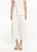 Fringed cropped tapered pants