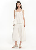 Fringed cropped tapered pants