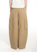 Utility Denim Pants with Woven Belt and Attached Pouch