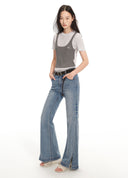 ICONS 903 Slit Flared Denim