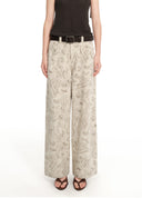 Digital print relaxed straight-leg jeans