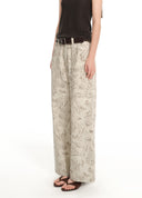 Digital print relaxed straight-leg jeans