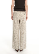Digital print relaxed straight-leg jeans