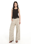 Digital print relaxed straight-leg jeans