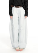 Distressed Balloon Denim Pants