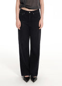 High-Waist Panel Slim Pants