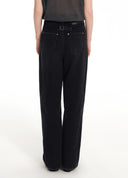 High-Waist Panel Slim Pants