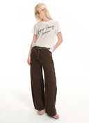 Magic Pony Brown Reversible Deconstructed Denim