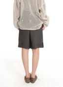 Pleated Drawstring Tapered Pants