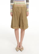 Pleated Drawstring Tapered Pants