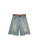 Vintage-washed multi-tech capri pants