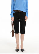 Fitted capri denim pants