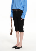 Fitted capri denim pants