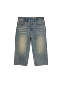 Vintage Washed Fitted Denim Jorts
