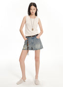 Shorts en jean déchiré